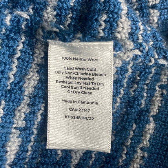Talbots Merino Wool Long Cardigan Blue Plaid Sz L Button Up Like New - Picture 9 of 9